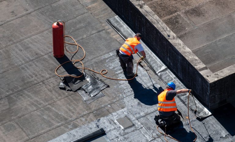 Birds,Eye,View,Of,A,Roof,Construction,Site